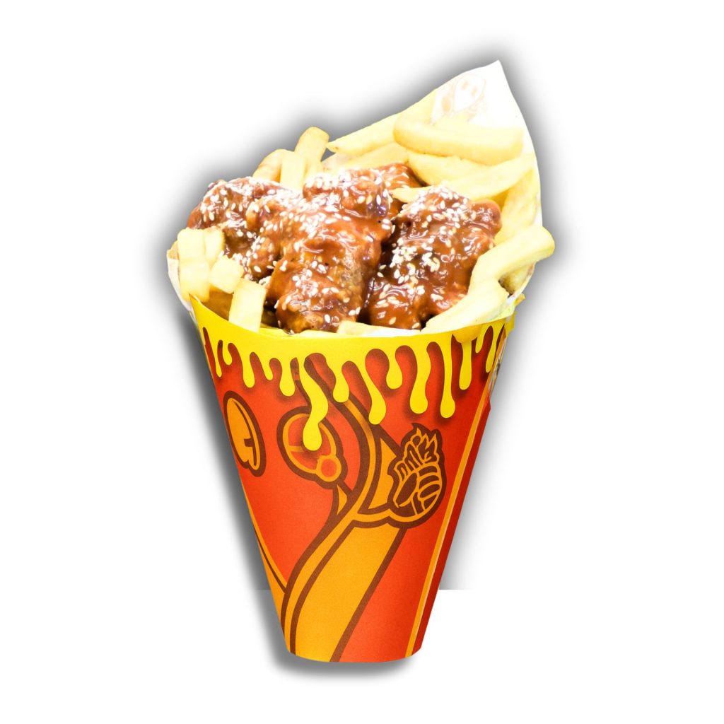 Cono con alitas BBQ